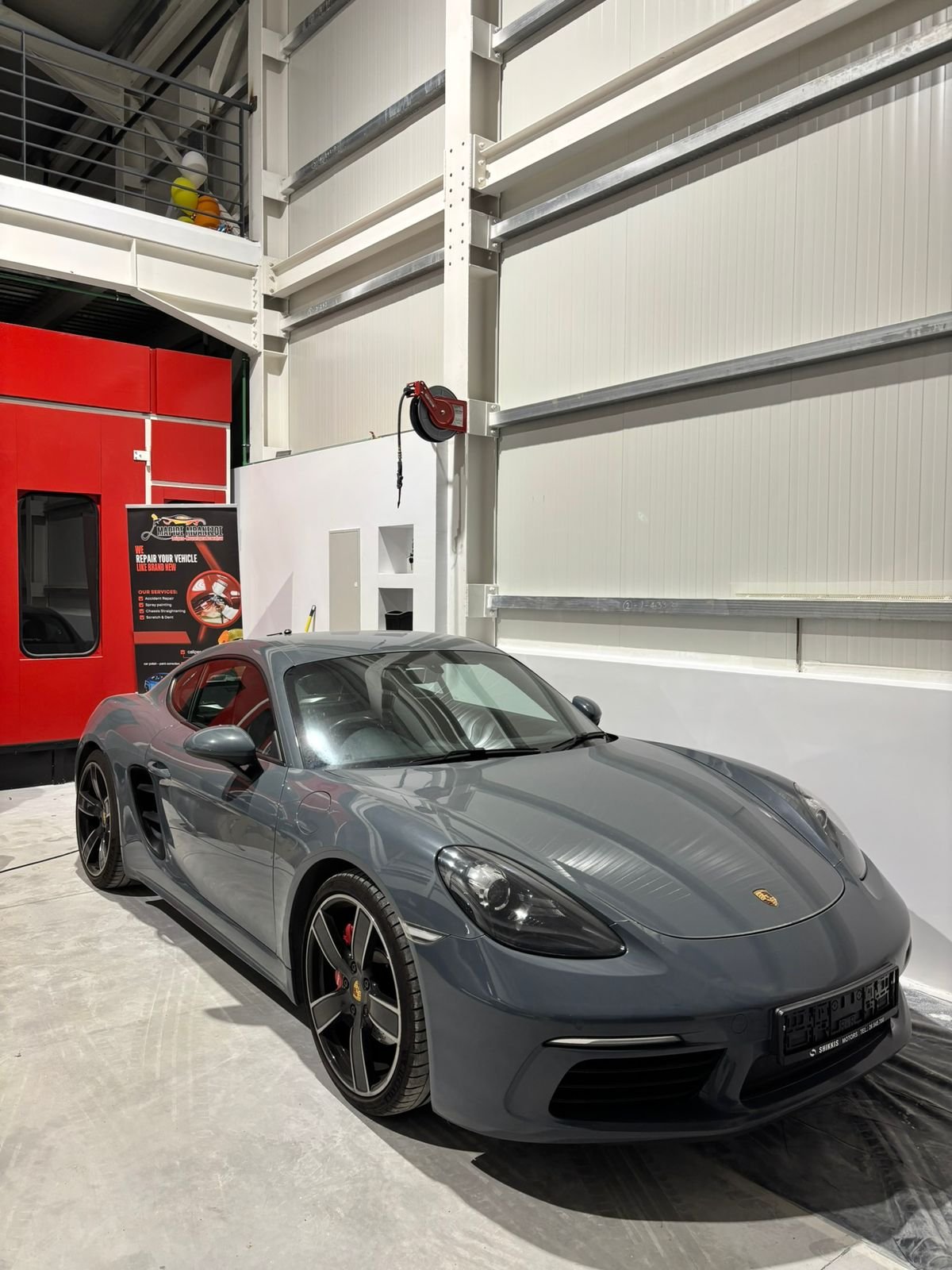 Porsche Cayman after repair